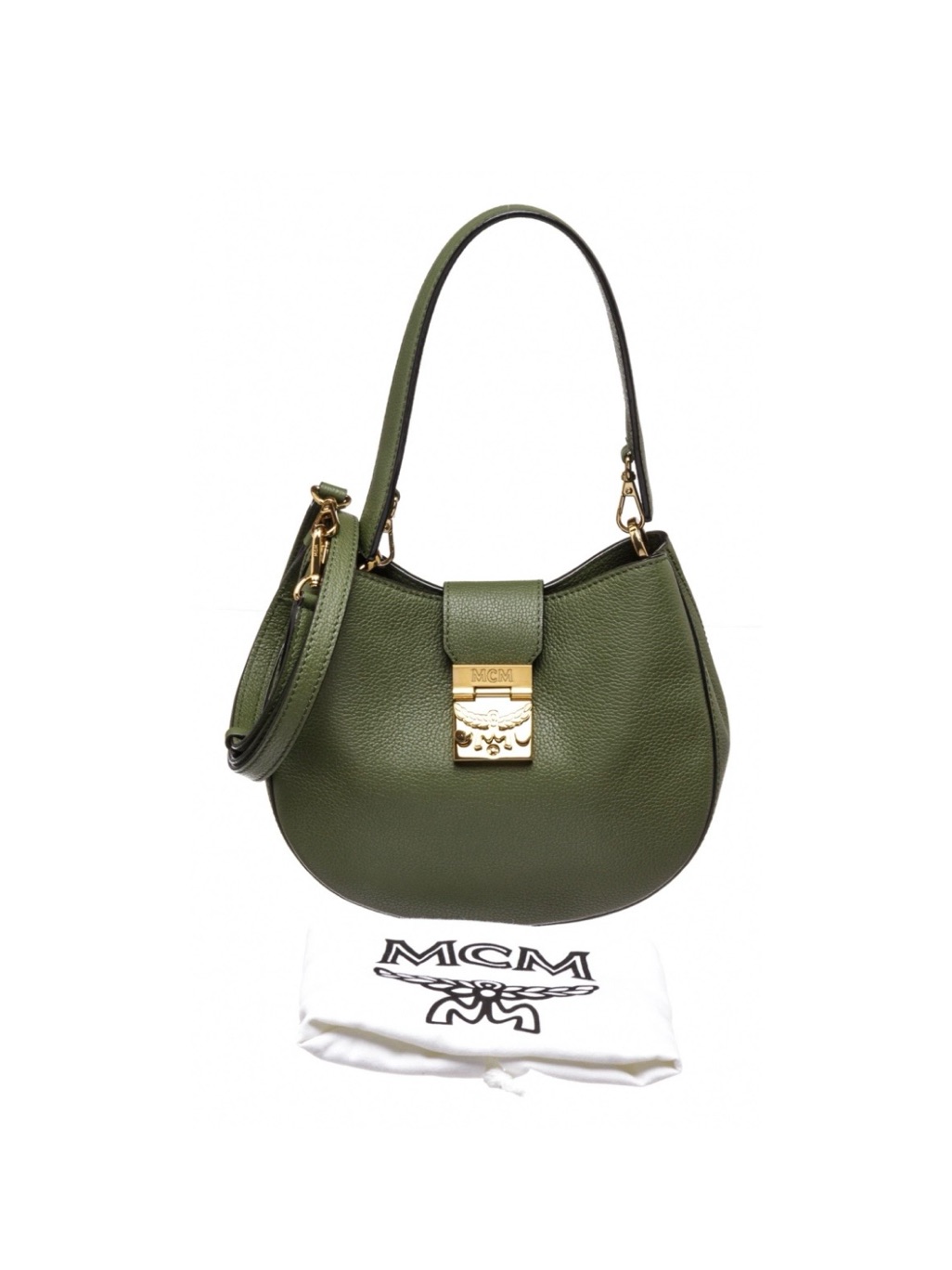 Mcm Green Leather Hobo Patricia Park Avenue Bag Gold Hardware